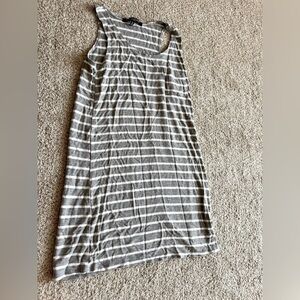One Clothing Gray and White Striped dress